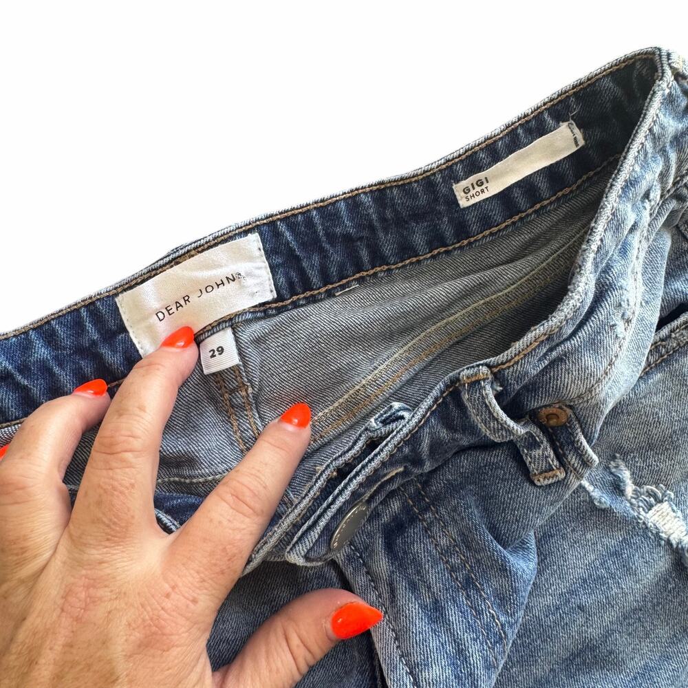 Dear John GiGi Distressed Denim Shorts Size 29 - Picture 3 of 8